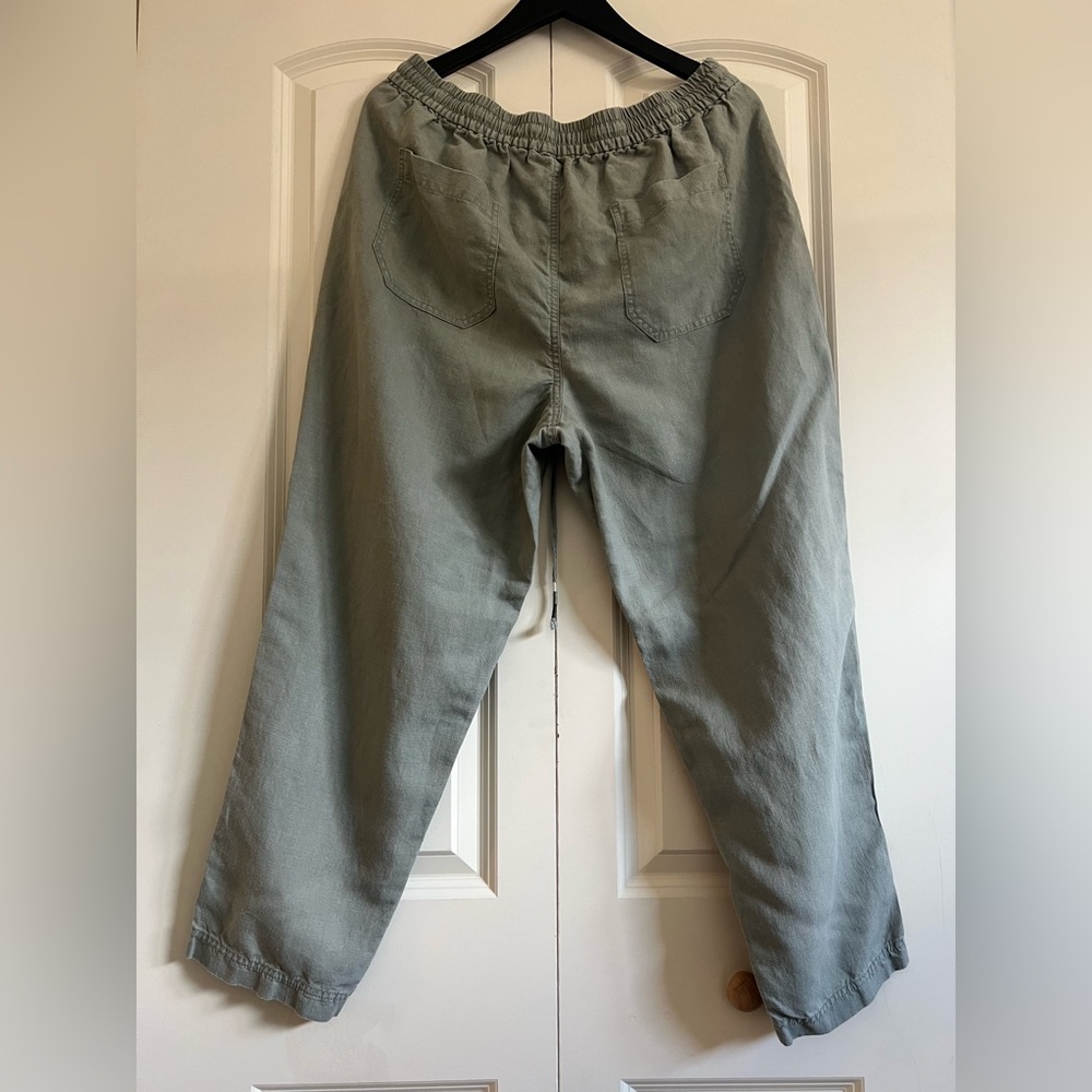 🖤J.Crew Seaside Linen Blend Pants – Faded Pistachio | Size L - Picture 10 of 14
